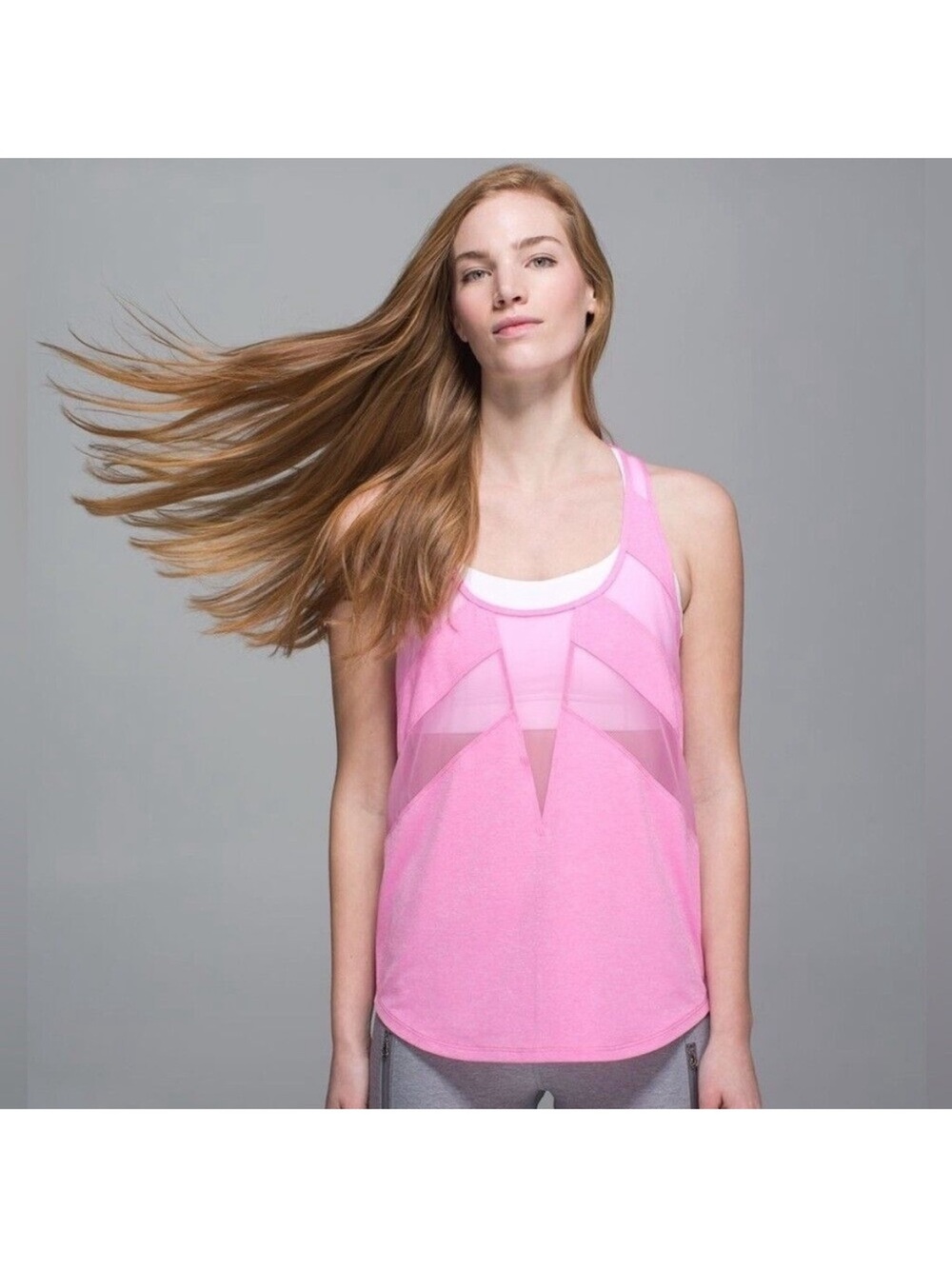 Lululemon Pink Mesh If You're Lucky Tank Top Sz 6